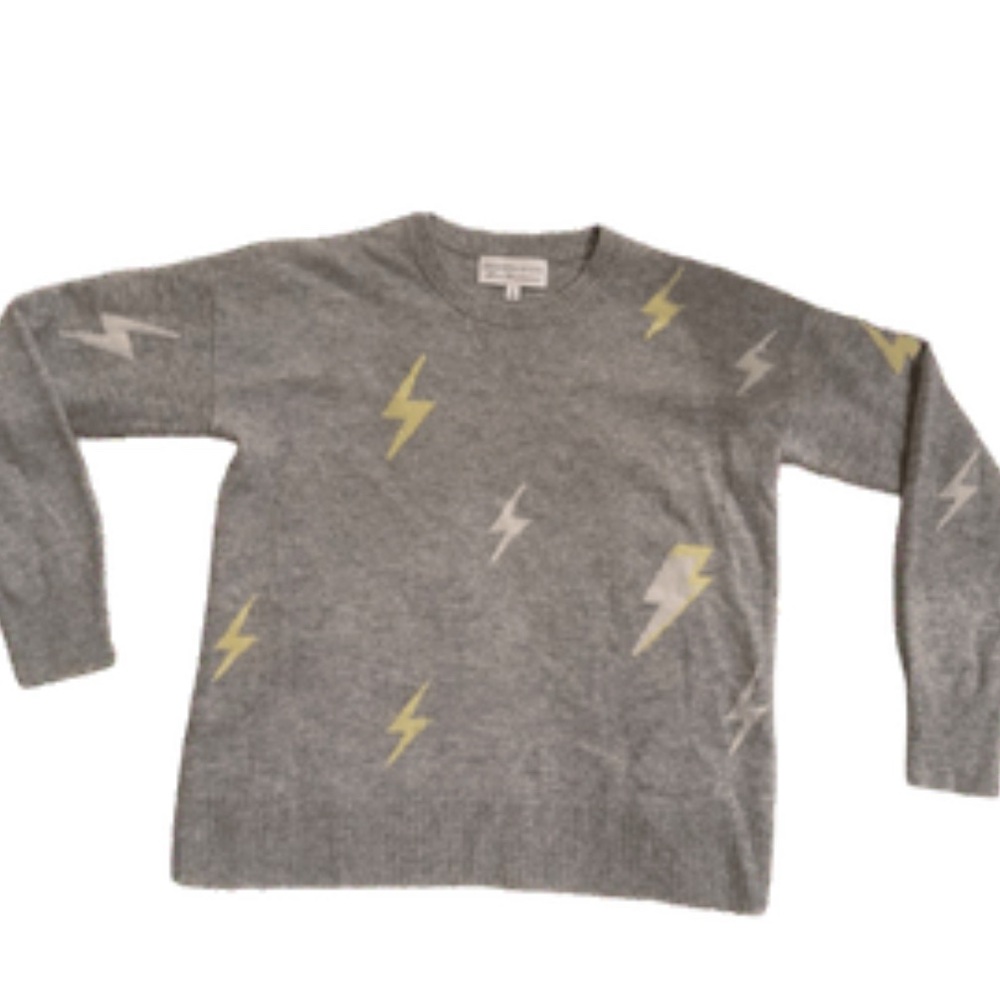 Design History Cashmere Gray and Yellow Sweater